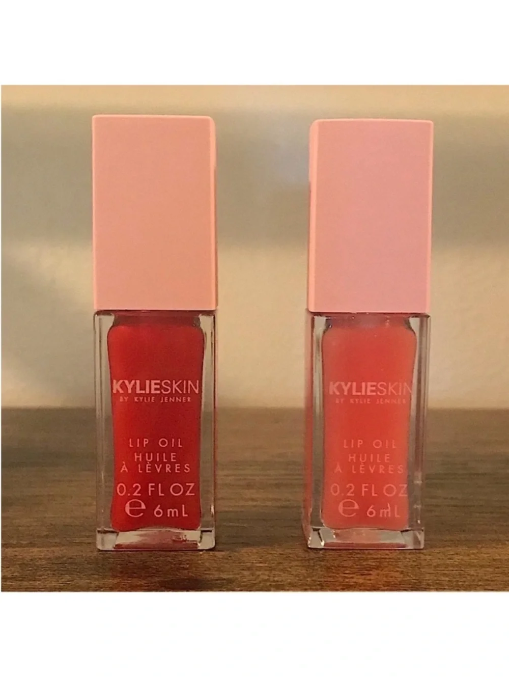 Kylie Cosmetics Lip Oil Duo in Pomegranate & Passion Fruit, 2 x 0.2 fl oz / 6 ml